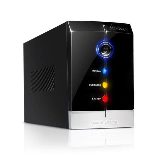 Источник бесперебойного питания, SVC, V-1500-F, Smart, USB, Мощность 1500ВА/900Вт, Диапазон работы AVR: 165-275В, Бат.: 12В/9 Ач*2шт., 3 вых: Shuko CEE7, Защита тел. линии, Чёрный